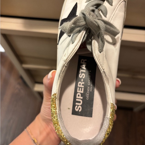 Golden Goose Superstar Sneakers with Gold and Black Accents - Picture 7 of 16